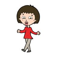cartoon woman shrugging shoulders N502