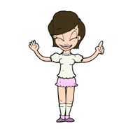 cartoon pretty girl with idea N30