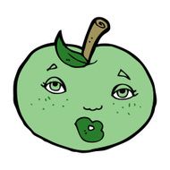 cartoon apple with face N19