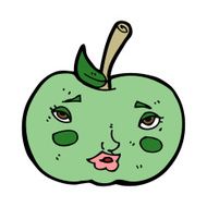 cartoon apple with face N20