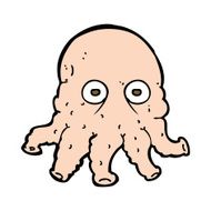 cartoon alien squid face N31