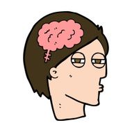 cartoon man thinking carefully N10