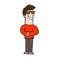 cartoon grinning man wearing sunglasses N9