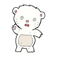 cartoon waving polar bear cub N37