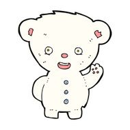 cartoon waving polar bear cub N38
