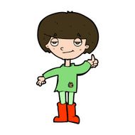 cartoon boy in poor clothing giving thumbs up symbol N10