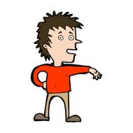 cartoon man making dismissive gesture N21