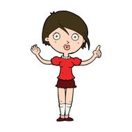cartoon girl asking question N9