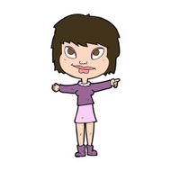 cartoon woman pointing N224