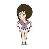 cartoon woman with hands on hips N231