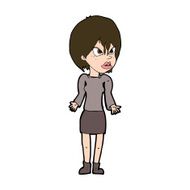 cartoon annoyed woman N202