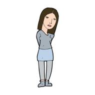 cartoon woman waiting N19