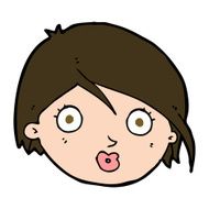 cartoon surprised female face N67