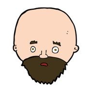 cartoon shocked man with beard N14