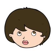 cartoon female face looking upwards N10