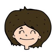 cartoon happy female face N194