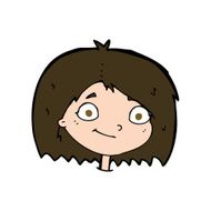 cartoon happy female face N195