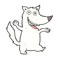 cartoon happy wolf N21