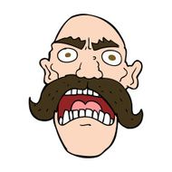 cartoon angry old man N161