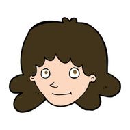 cartoon happy female face N196
