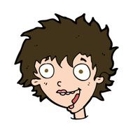 cartoon crazy excited woman N20