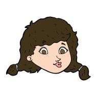 cartoon pretty female face N100