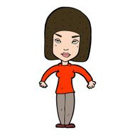 cartoon woman shrugging shoulders N504
