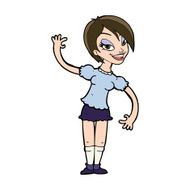 Cartoon Girl Waving N33