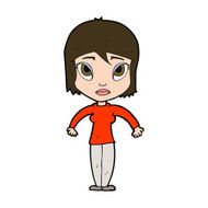 cartoon woman shrugging shoulders N506