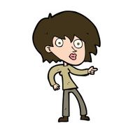 cartoon surprised woman pointing N11