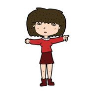 Cartoon Girl Pointing N33