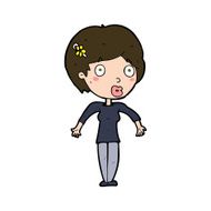 cartoon shocked woman N104