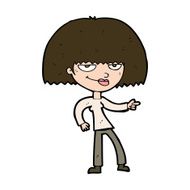 cartoon happy woman pointing N73