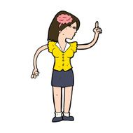 cartoon woman with clever idea N11