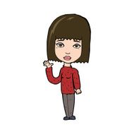 Cartoon Woman Waving N362