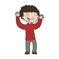 cartoon excited boy N161