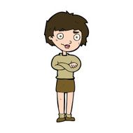 cartoon annoyed woman N203