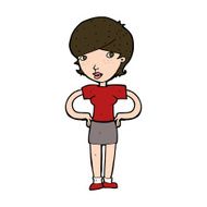 cartoon woman with hands on hips N232