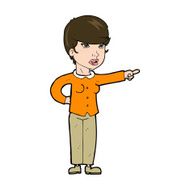 cartoon woman pointing finger of blame N11
