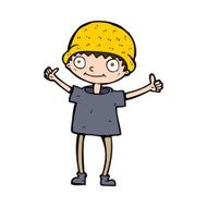 cartoon boy with positive attitude N23