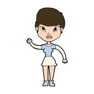 Cartoon Woman Waving N363