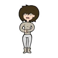 cartoon worried woman N83