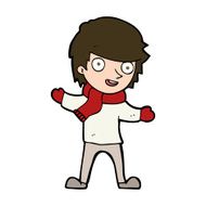 cartoon boy in winter clothes N11