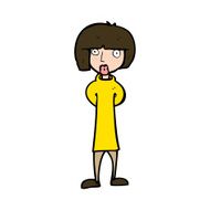 cartoon curious woman N65