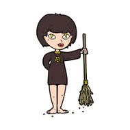 cartoon pretty witch girl N11
