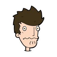 cartoon nervous man N161