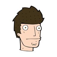 cartoon nervous man N162