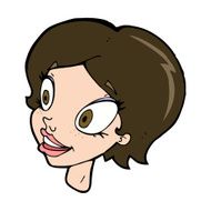 cartoon pretty female face N101