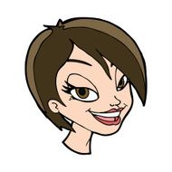 cartoon pretty female face N102