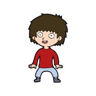 cartoon excited boy N162